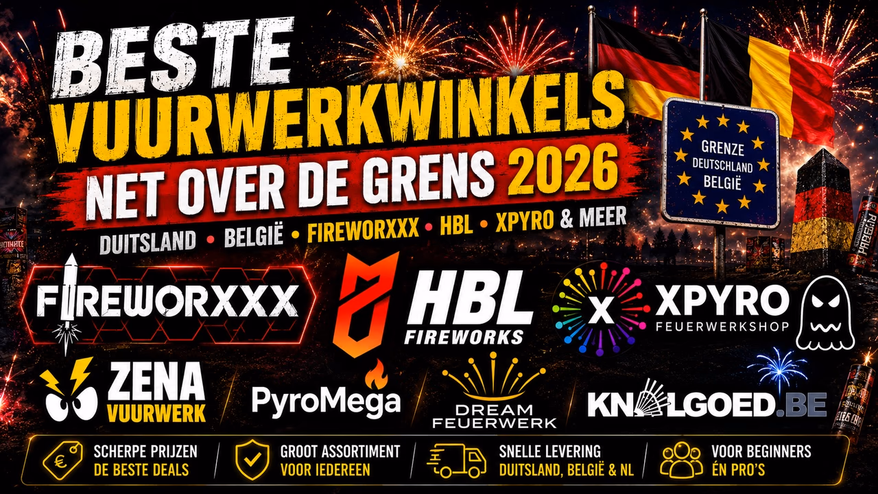 Vuurwerk Net Over De Grens Kopen? Beste Vuurwerkwinkels In Duitsland & België 2026 | Fireworxxx, Passion4Pyro, Pyro Depot, Zena & Meer