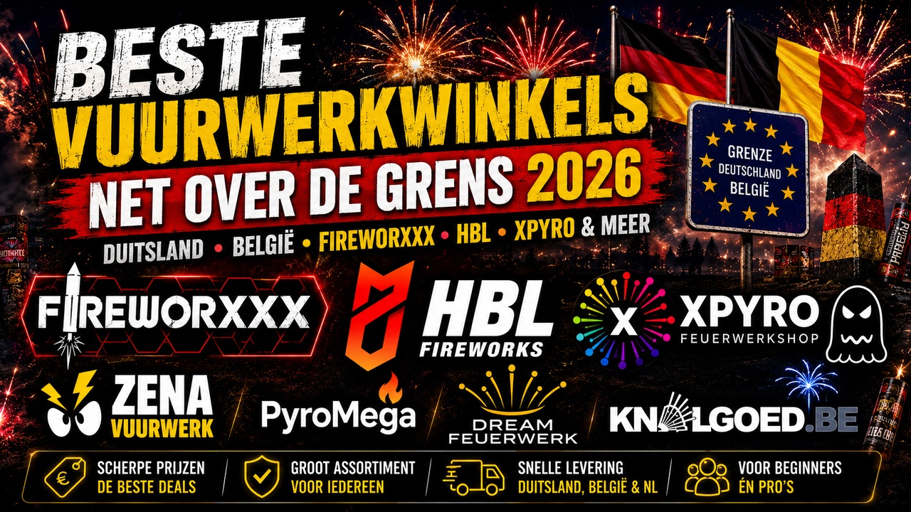 Vuurwerk Net Over De Grens Kopen? Beste Vuurwerkwinkels In Duitsland & België 2026 | Fireworxxx, Passion4Pyro, Pyro Depot, Zena & Meer