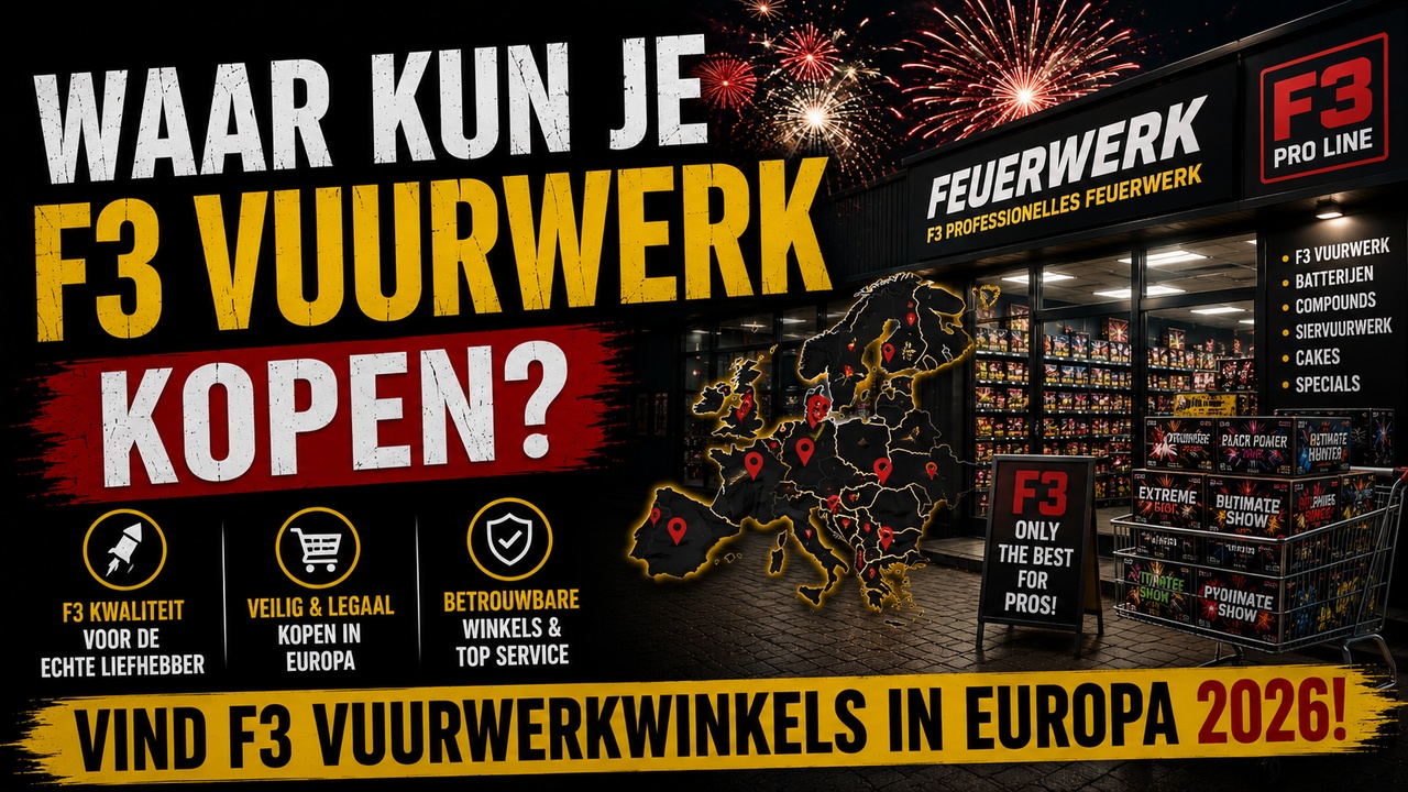 Waar Kun Je F3 Vuurwerk Kopen? Vind F3 Vuurwerkwinkels In Europa 2026