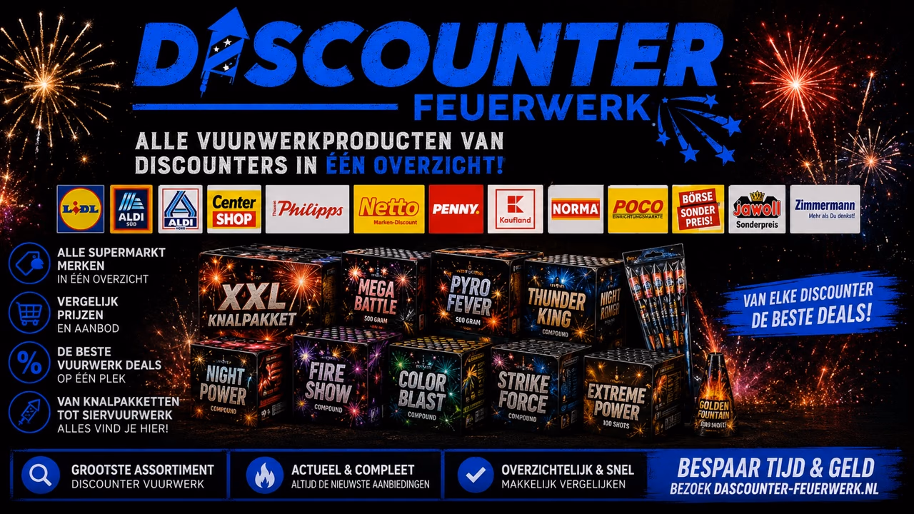Lidl Vuurwerk, Aldi Vuurwerk & Duitse Supermarkt Vuurwerk 2026 | Alle Folders & Producten