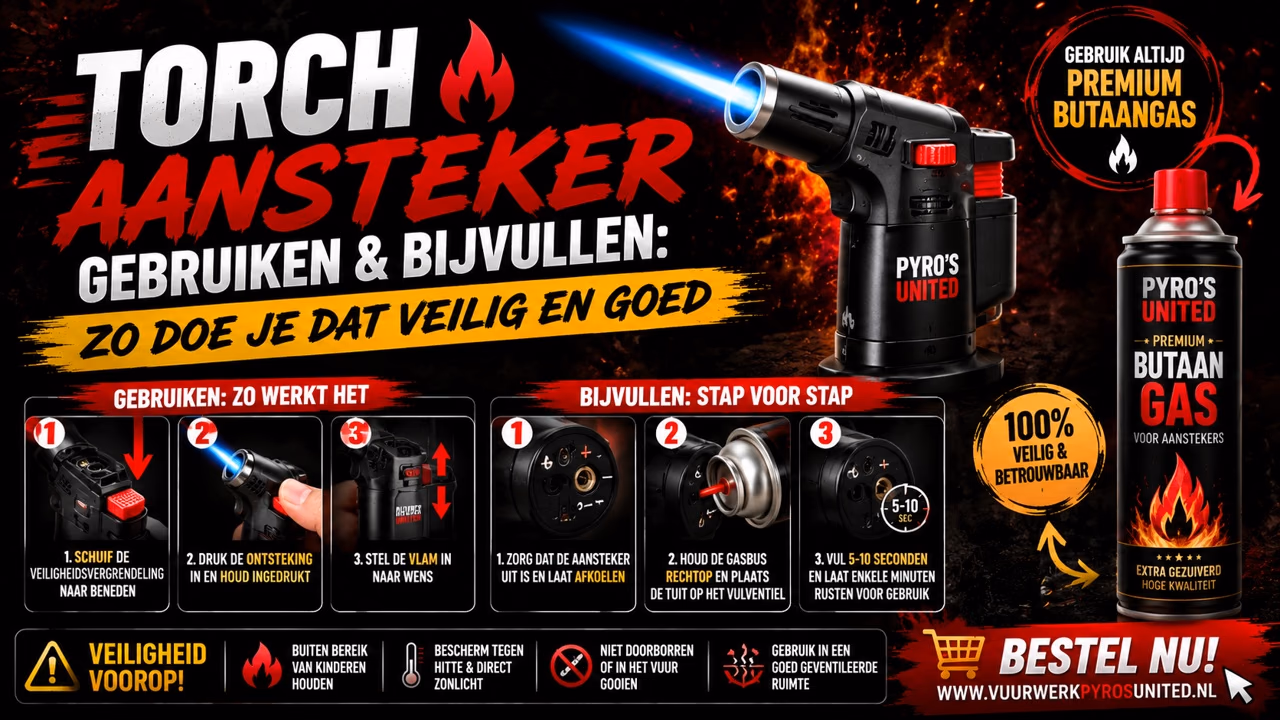Hoe moet je een torch aansteker bijvullen?