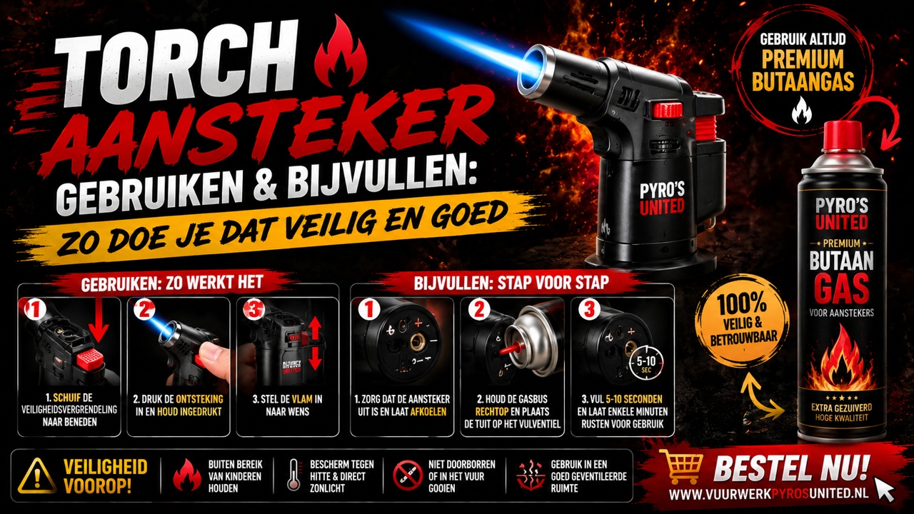 Hoe moet je een torch aansteker bijvullen?